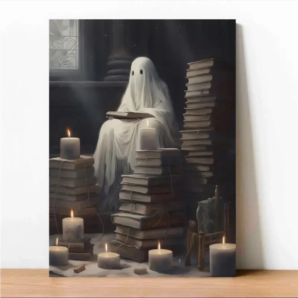 Canvas Poster Printed Painting‎ The Ghost Reading By The Window Unframed 40x60cm